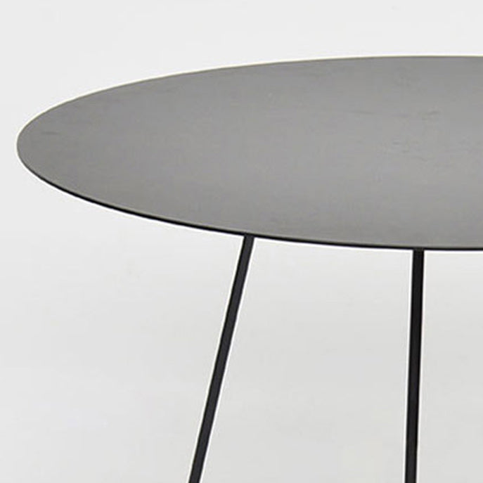 Mid-Century Modern Iron Coffee Table Set Black Finish Round Cocktail Table
