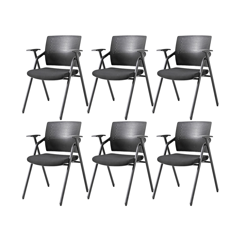 19" Wide Contemporary Desk Chair Black No Wheels Office Chair