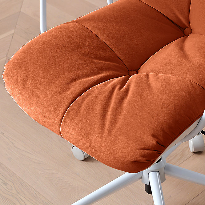 Padded Arms Swivel Office Chair Modern Mid Back Tufted Desk Chair