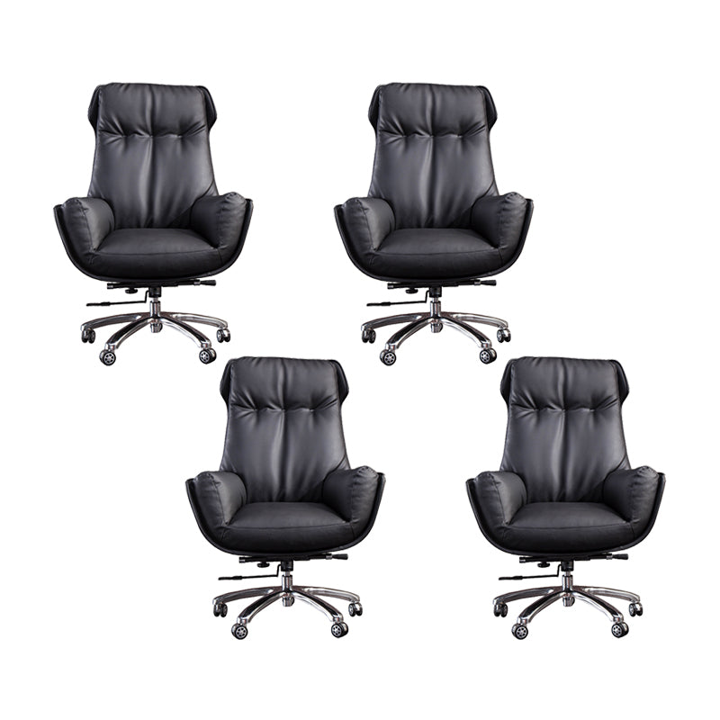 High Back Armless Managers Chair Modern Faux Leather Executive Chair