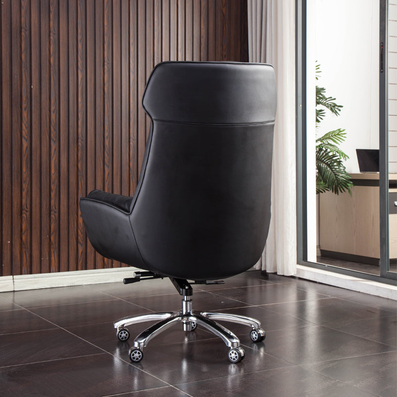 High Back Armless Managers Chair Modern Faux Leather Executive Chair