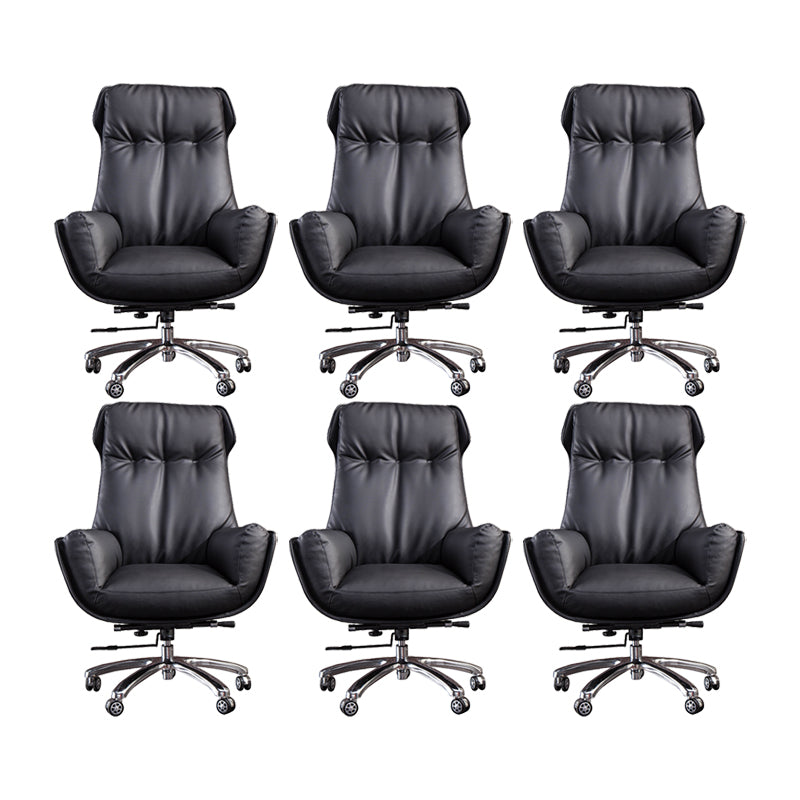 High Back Armless Managers Chair Modern Faux Leather Executive Chair