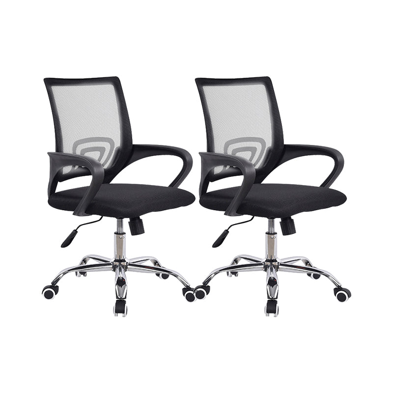 Contemporary Tilt Mechanism Microfiber Chair Task Mid-Back Arm Chair