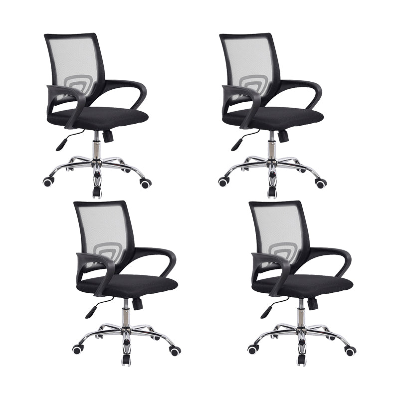 Contemporary Tilt Mechanism Microfiber Chair Task Mid-Back Arm Chair