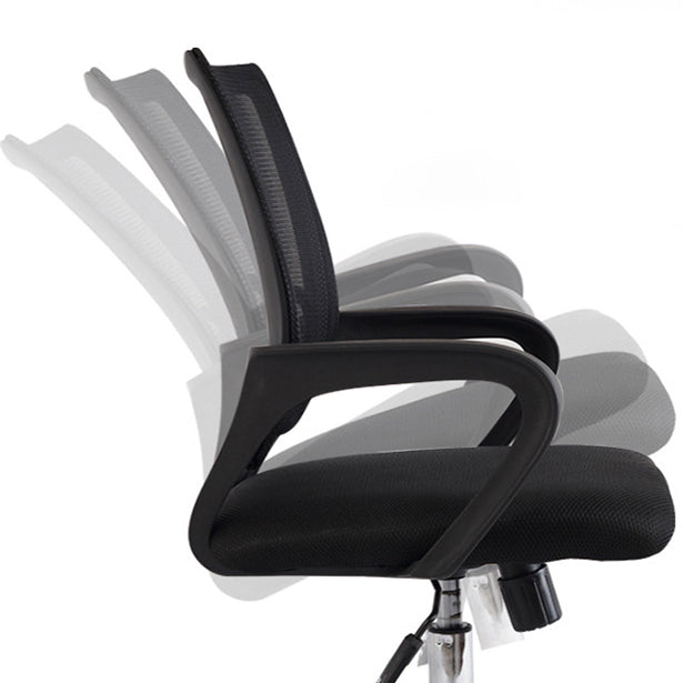 Contemporary Tilt Mechanism Microfiber Chair Task Mid-Back Arm Chair