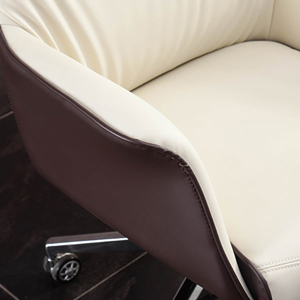 Modern Faux Leather Executive Chair High Back Armless Swivel Chair