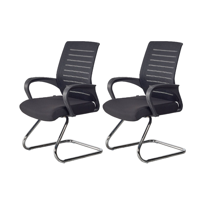 Modern Mid Back Office Chair Fixed Arms Ergonomic Mesh Task Chair