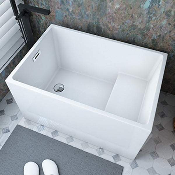 Bathroom Modern Acrylic Small Tub with Left-Hand Drain Bathtub