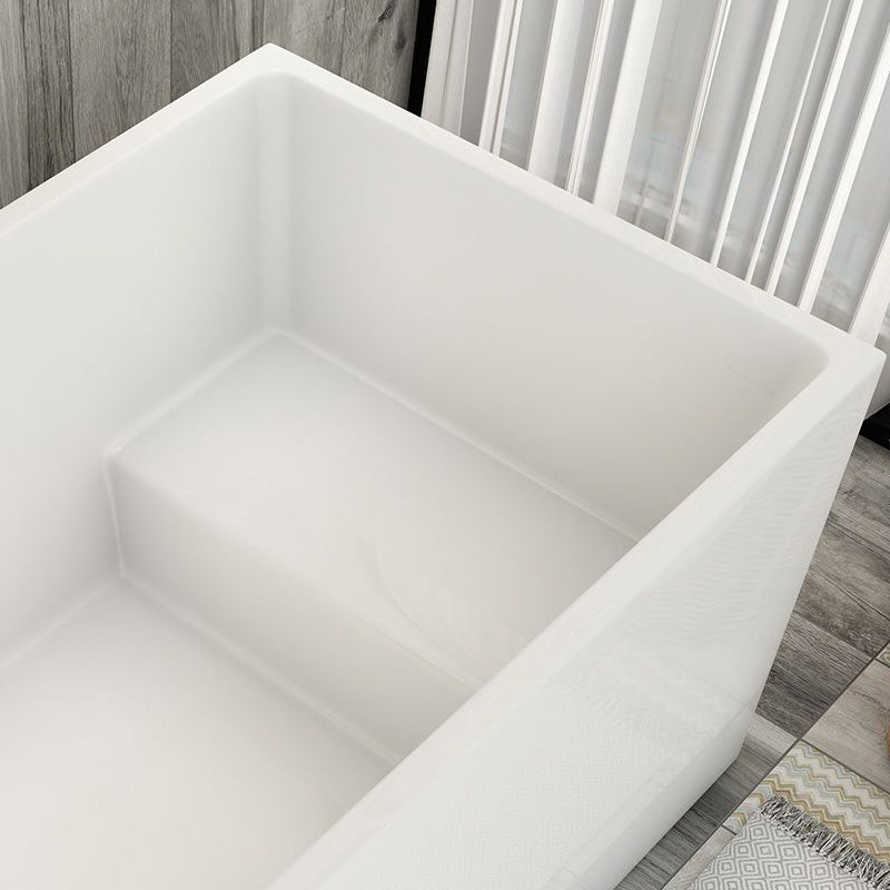 Bathroom Modern Acrylic Small Tub with Left-Hand Drain Bathtub