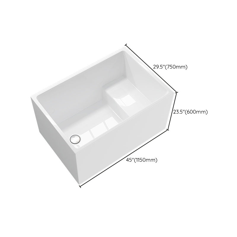 Bathroom Modern Acrylic Small Tub with Left-Hand Drain Bathtub