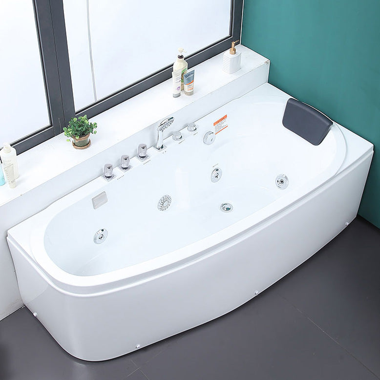 Corner Acrylic Bathroom Bath Tub Modern Back to Wall Soaking Tub