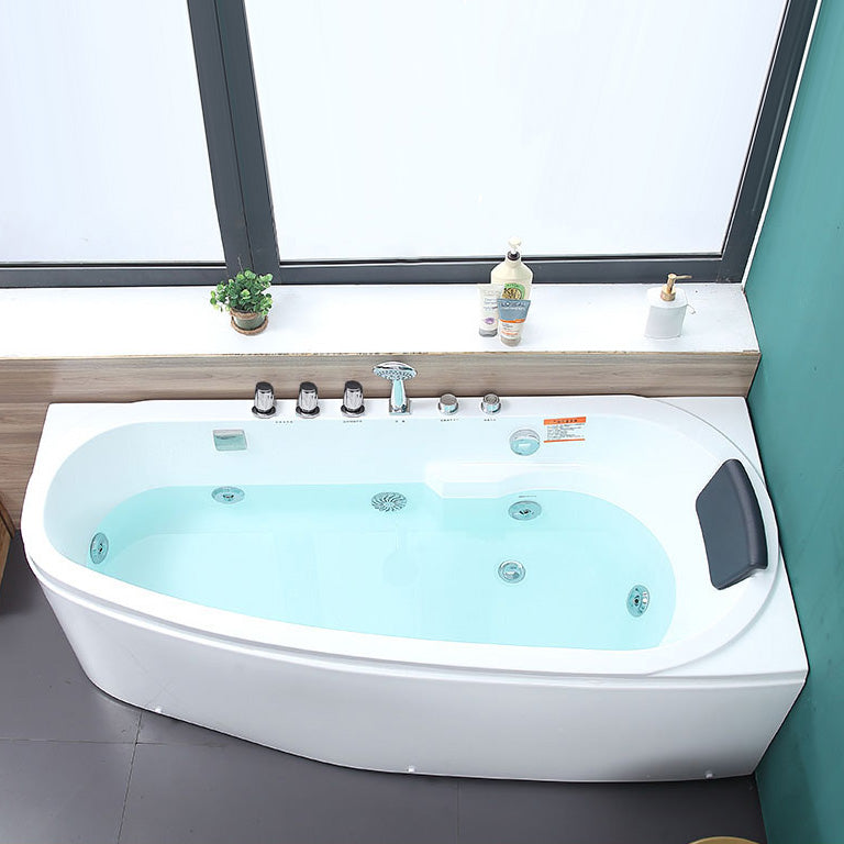 Corner Acrylic Bathroom Bath Tub Modern Back to Wall Soaking Tub