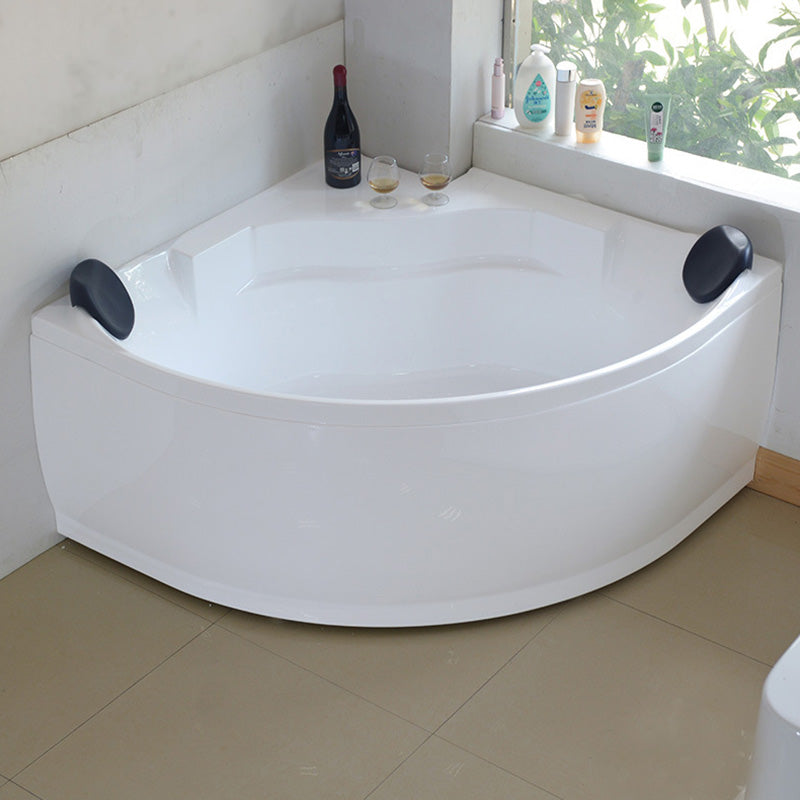 Bathroom Small Tub Modern Acrylic Corner Soaking Bathtub with Drain