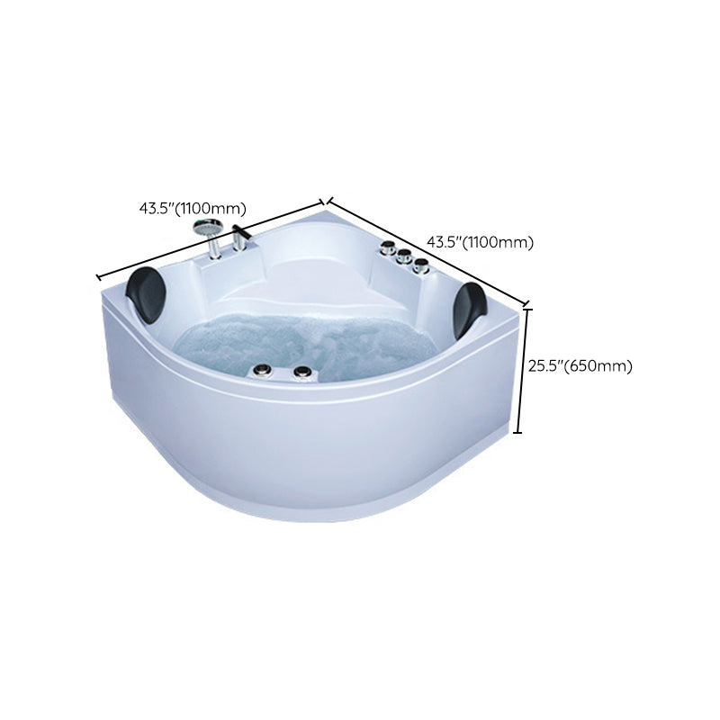 Bathroom Small Tub Modern Acrylic Corner Soaking Bathtub with Drain