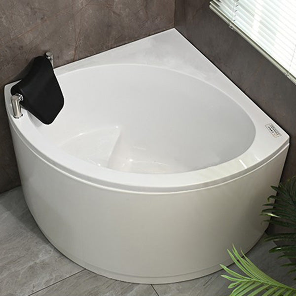 Bathroom Modern Corner Bathtub with Drain and Overflow Trim Bath Tub