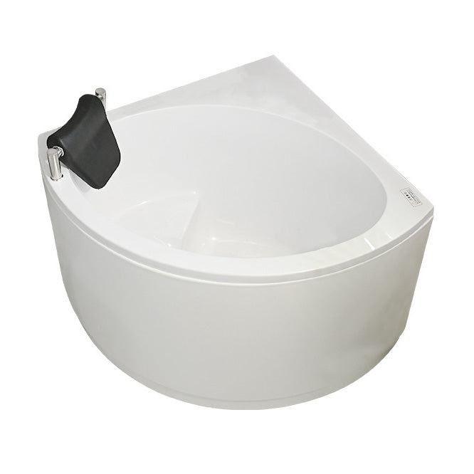 Bathroom Modern Corner Bathtub with Drain and Overflow Trim Bath Tub
