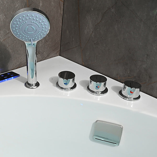 Bathroom Modern Corner Bathtub with Drain and Overflow Trim Bath Tub