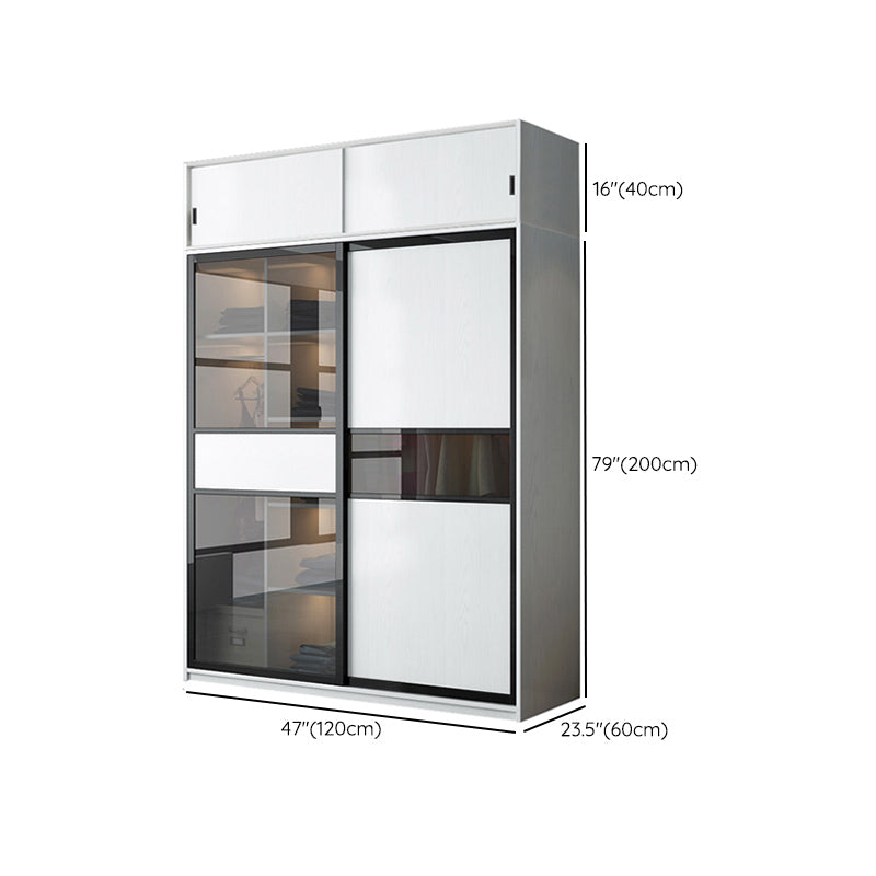 White Storage Cabinet with Glass Doors Contemporary Hinged Door Cabinet