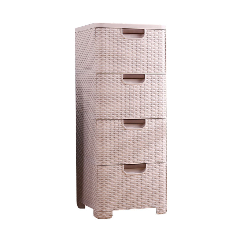 Plastic Beige Non-Hanging Armoire Modern Storage Cabinet for Bedroom