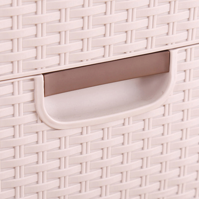 Plastic Beige Non-Hanging Armoire Modern Storage Cabinet for Bedroom