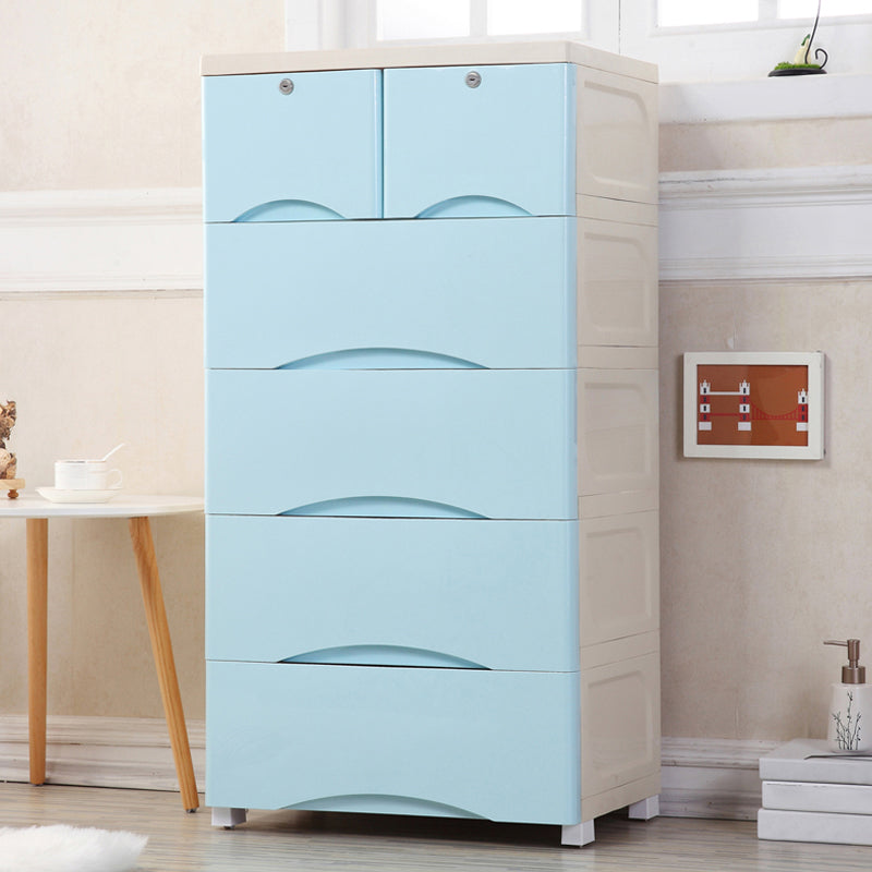 Plastic Matte Finish Storage Cabinet Contemporary Non-Hanging Armoire