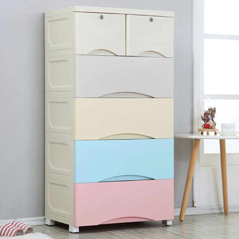 Plastic Matte Finish Storage Cabinet Contemporary Non-Hanging Armoire