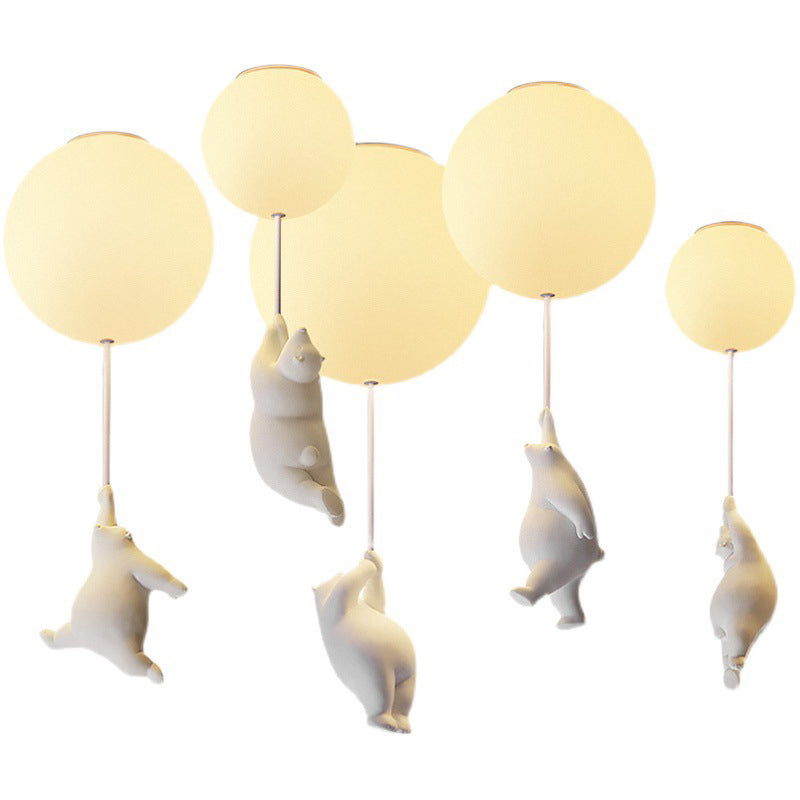Contemporary Ceiling Lamp Creative Bear Flush Mount Light Fixture