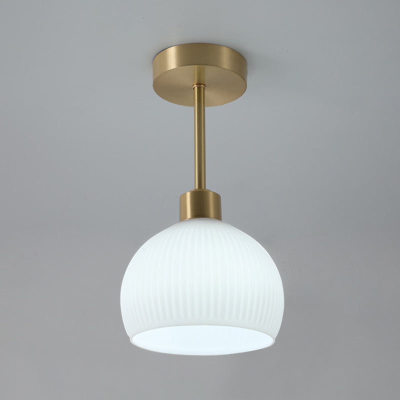 Contemporary Ceiling Lamp Glass Shade Flush Mount Light Fixture
