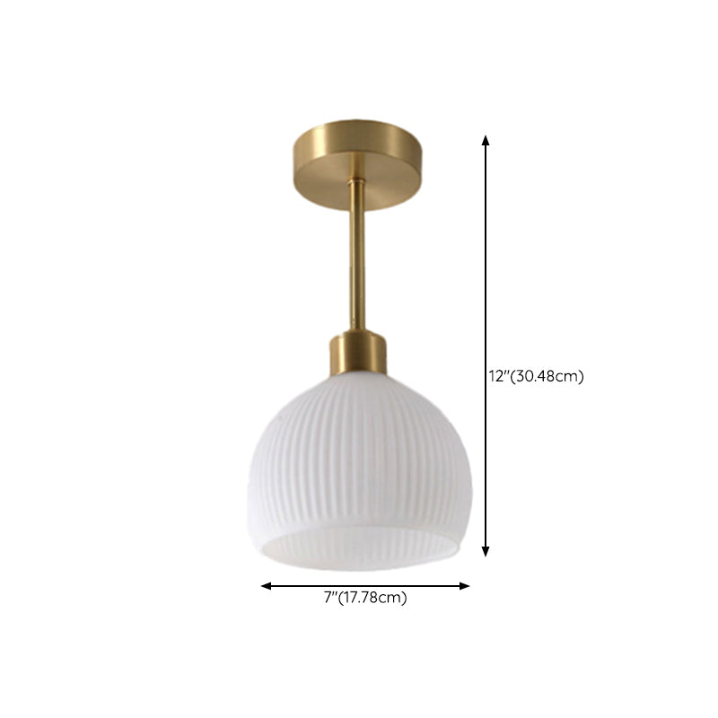 Contemporary Ceiling Lamp Glass Shade Flush Mount Light Fixture