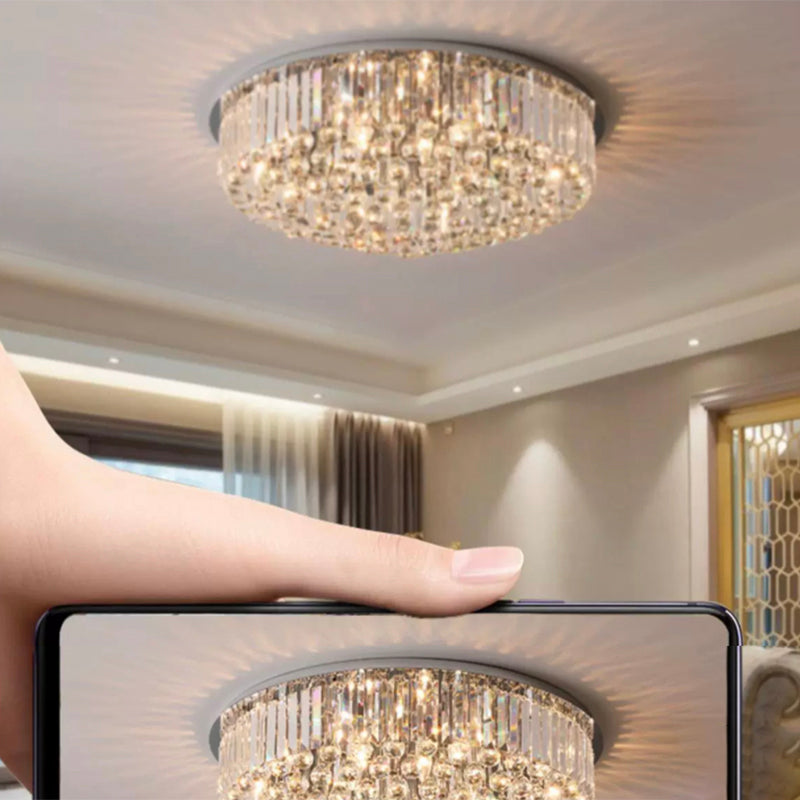 Ultra-Contemporary Flush Mount Lamp Crystal Ceiling Lighting for Bedroom