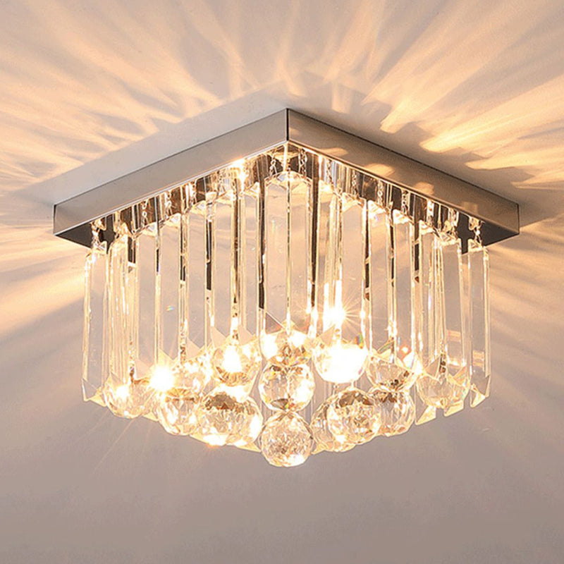 Ultra-Contemporary Flush Mount Lamp Crystal Ceiling Lighting for Foyer