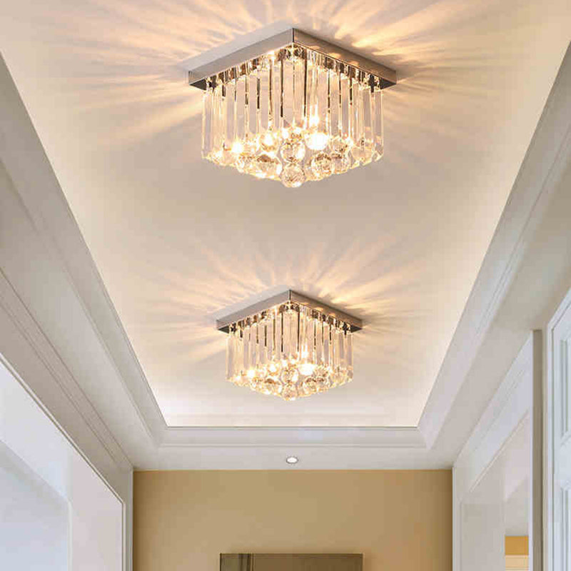 Ultra-Contemporary Flush Mount Lamp Crystal Ceiling Lighting for Foyer