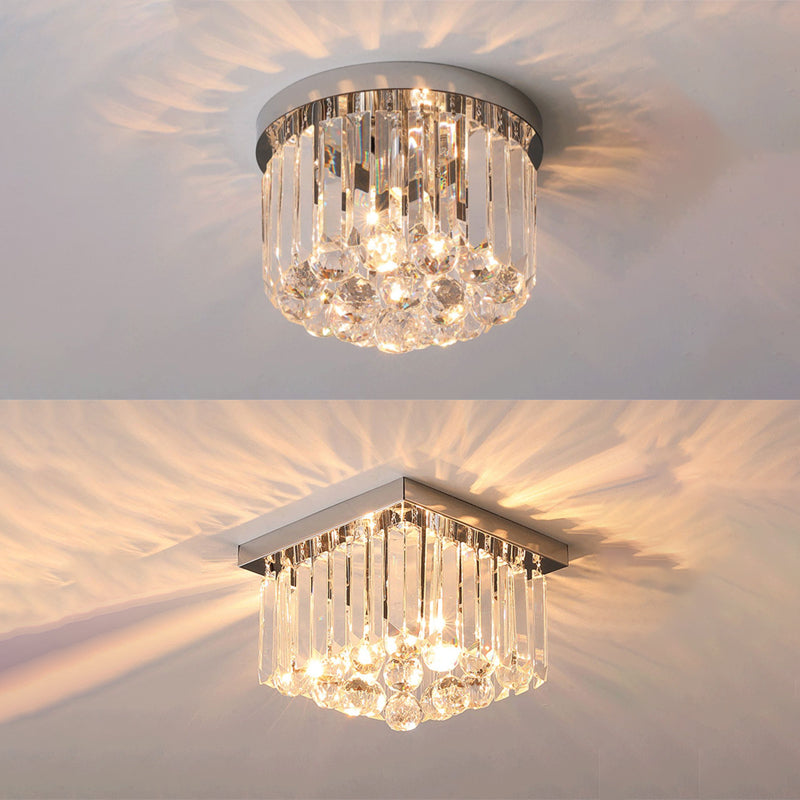 Ultra-Contemporary Flush Mount Lamp Crystal Ceiling Lighting for Foyer