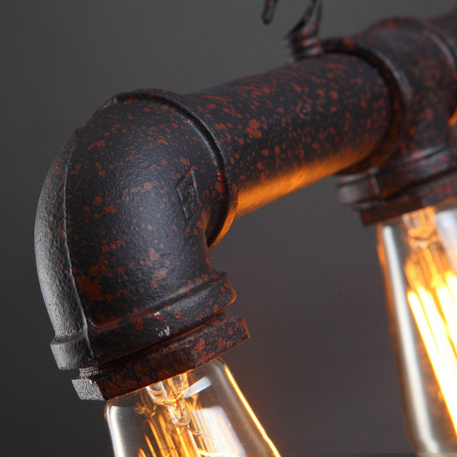 Linear Shape Pendant Light Kit Industrial Style Metal 5/10 Lights Pendant Light in Rust