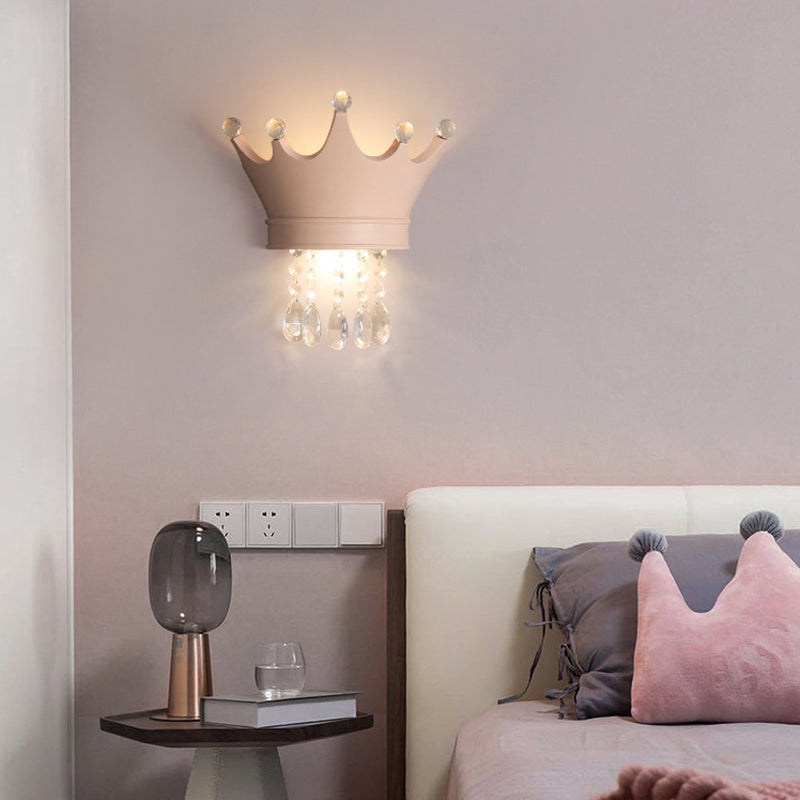 Crystal Crown Shape Wall Light Modern Style 2 Lights Wall Light Sconce