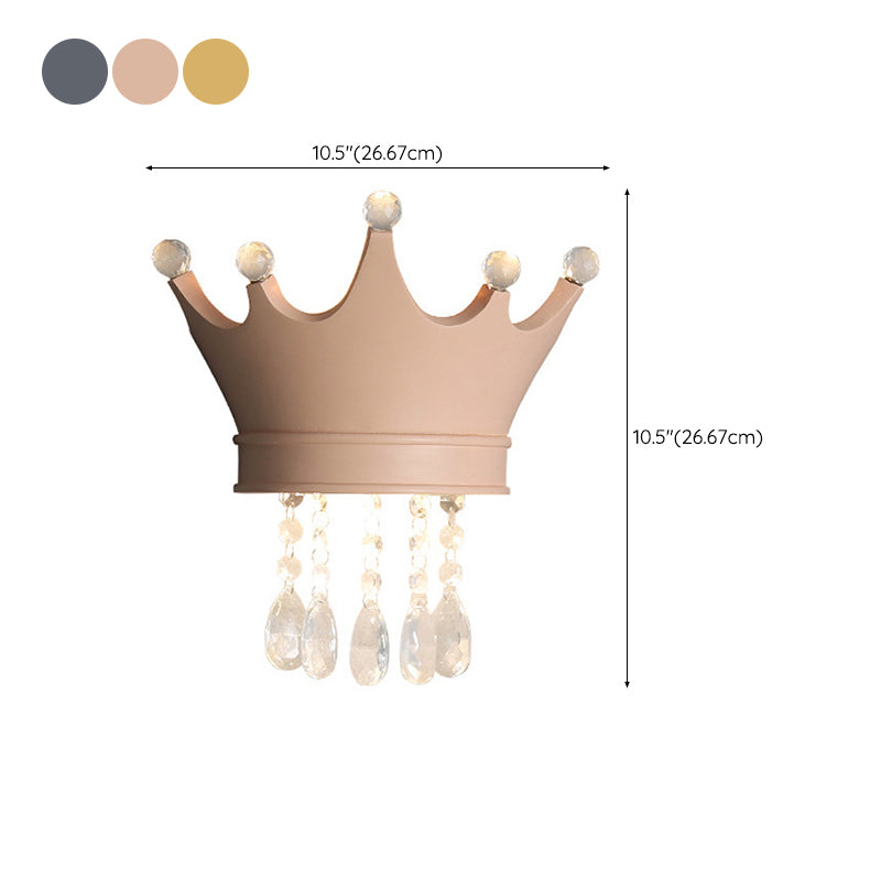 Crystal Crown Shape Wall Light Modern Style 2 Lights Wall Light Sconce