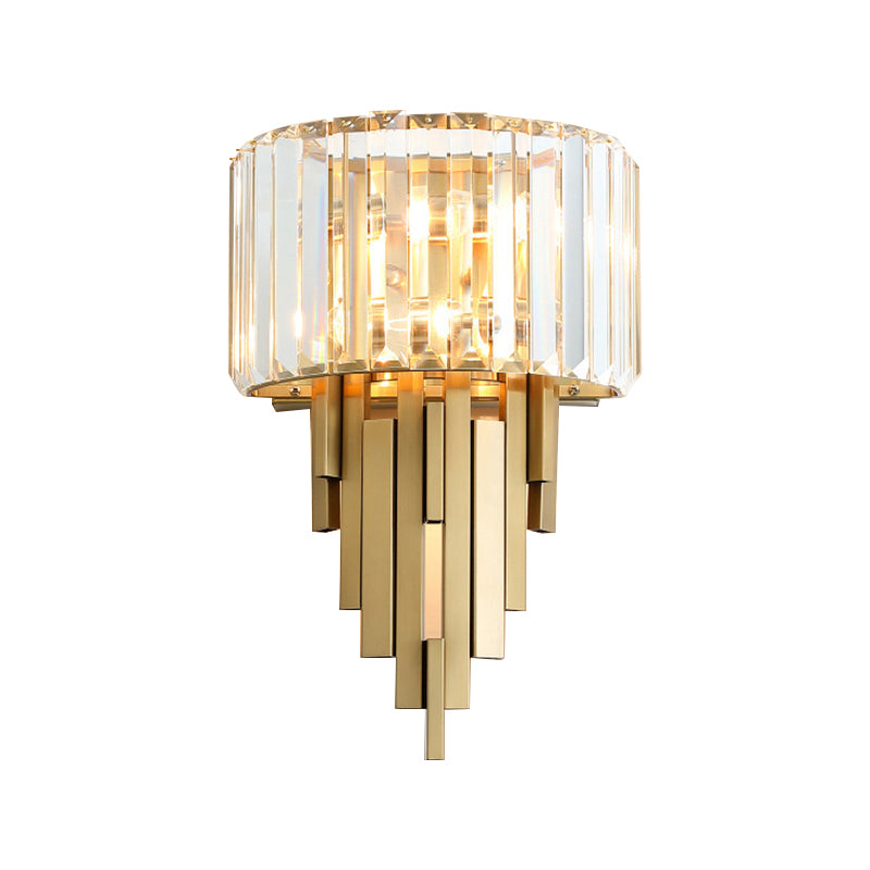 2-Light Geometric Wall Light Modern Crystal Wall Light Fixture
