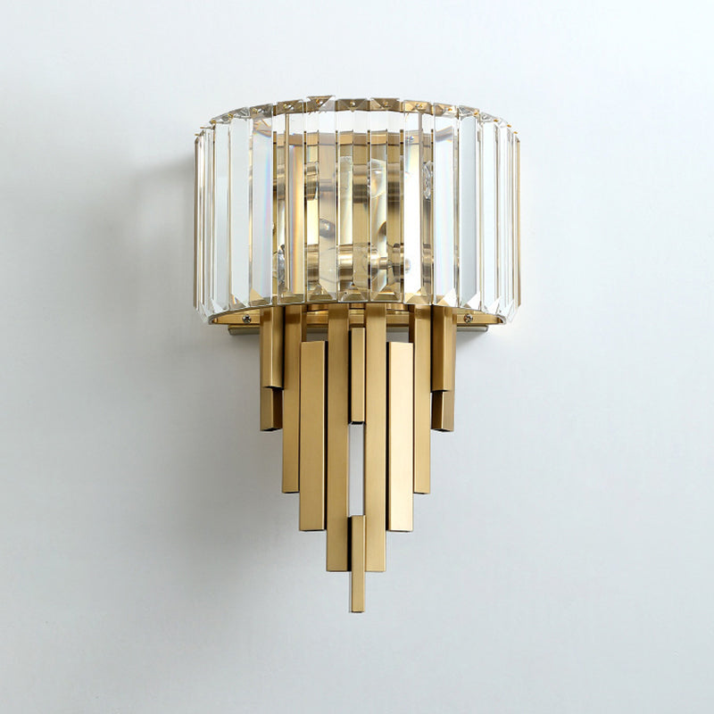 2-Light Geometric Wall Light Modern Crystal Wall Light Fixture