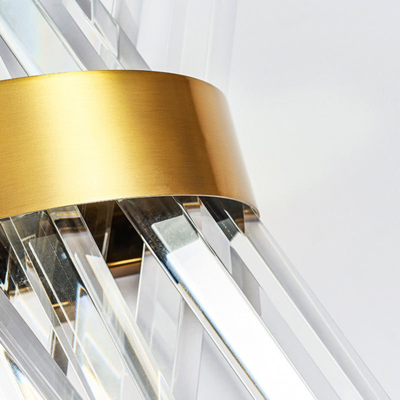 Geometric Shape Crystal Wall Light Modern Style 2 Lights Wall Light Sconce in Gold