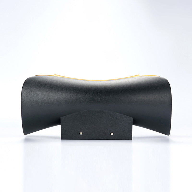 Curl Shape Wall Light Modern Style Metal 1 Light Sconce in Black/White