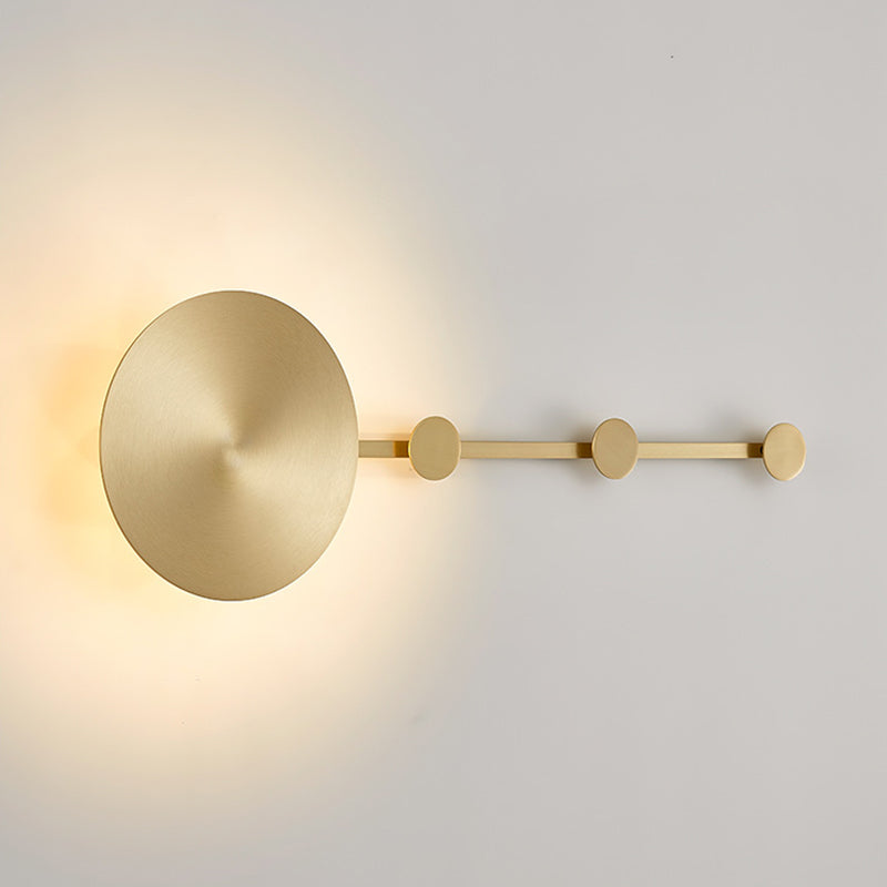 1-Light Round Sconce Light Fixture Modern Metal Wall Light for Hallway