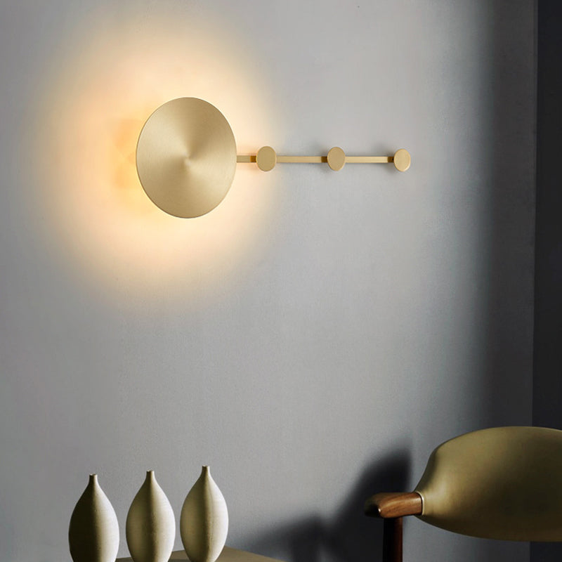 1-Light Round Sconce Light Fixture Modern Metal Wall Light for Hallway