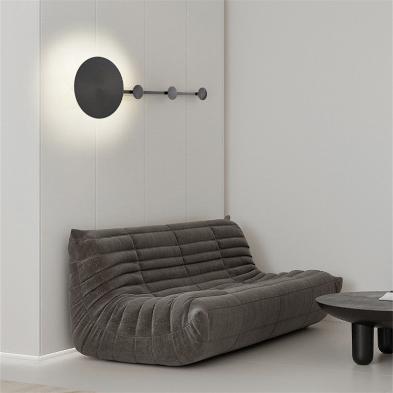 1-Light Round Sconce Light Fixture Modern Metal Wall Light for Hallway