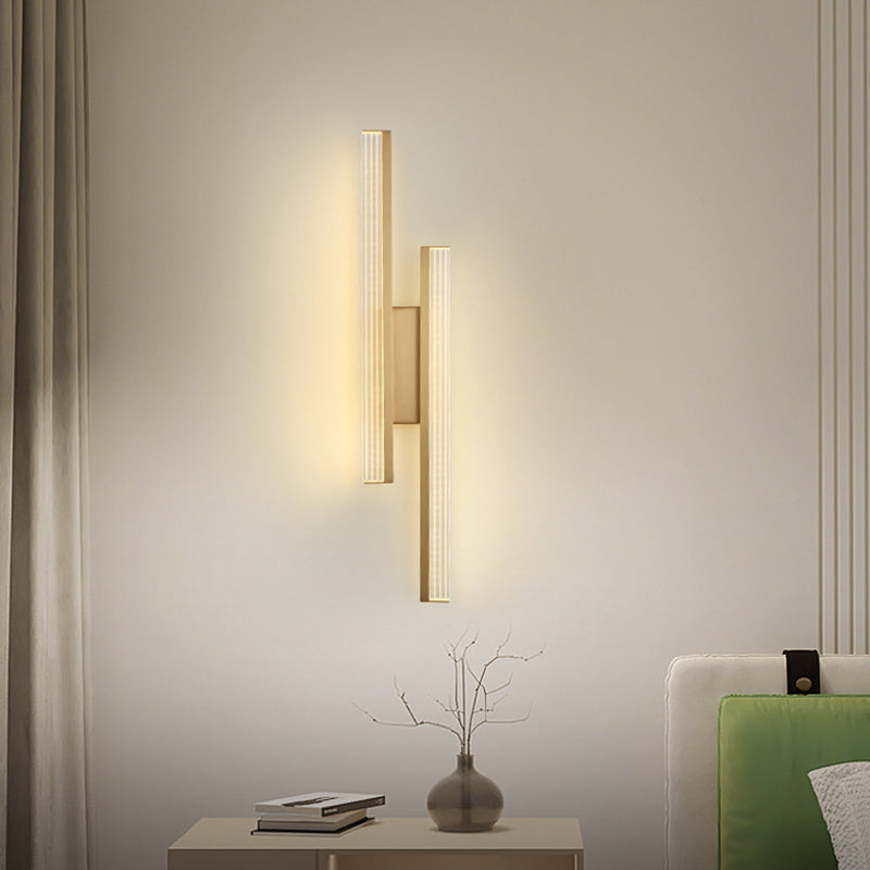 2-Light Linear Wall Light Modern Metal Wall Lights for Living Room