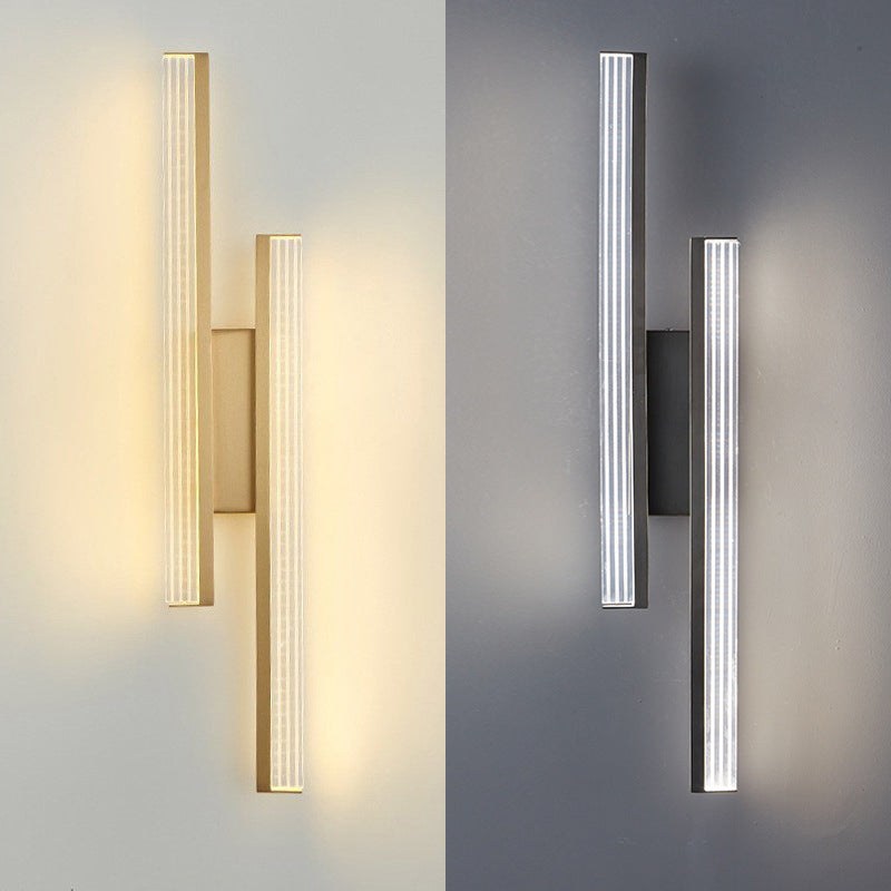 2-Light Linear Wall Light Modern Metal Wall Lights for Living Room