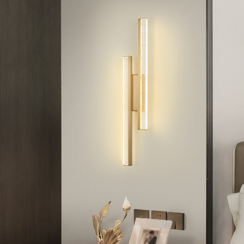 2-Light Linear Wall Light Modern Metal Wall Lights for Living Room
