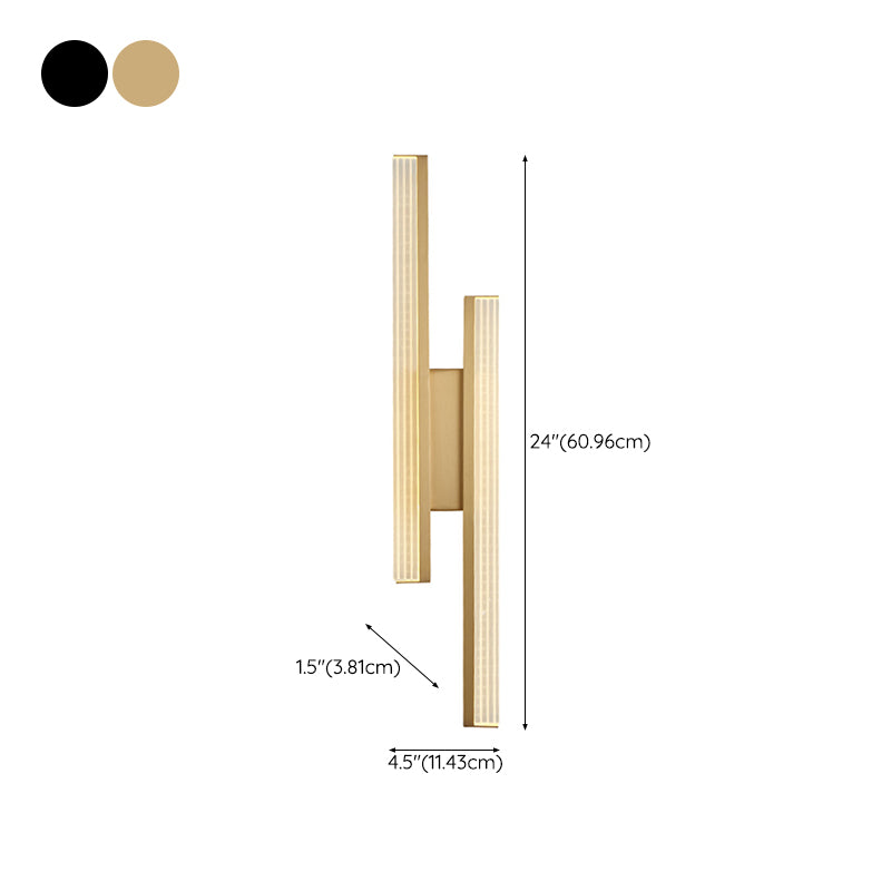2-Light Linear Wall Light Modern Metal Wall Lights for Living Room