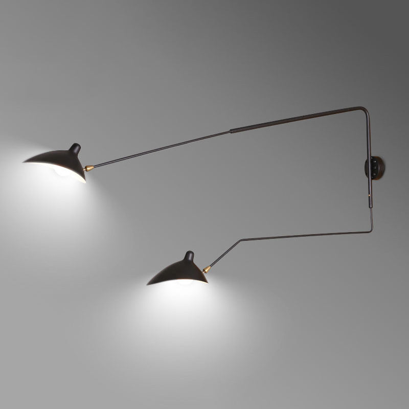 Black Modern Wall Sconce Geometric Shape Wall Light with Metal Shade for Bedroom