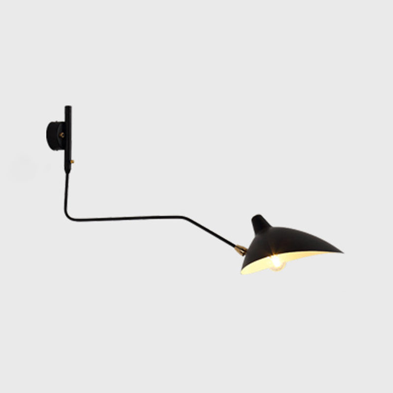 Black Modern Wall Sconce Geometric Shape Wall Light with Metal Shade for Bedroom
