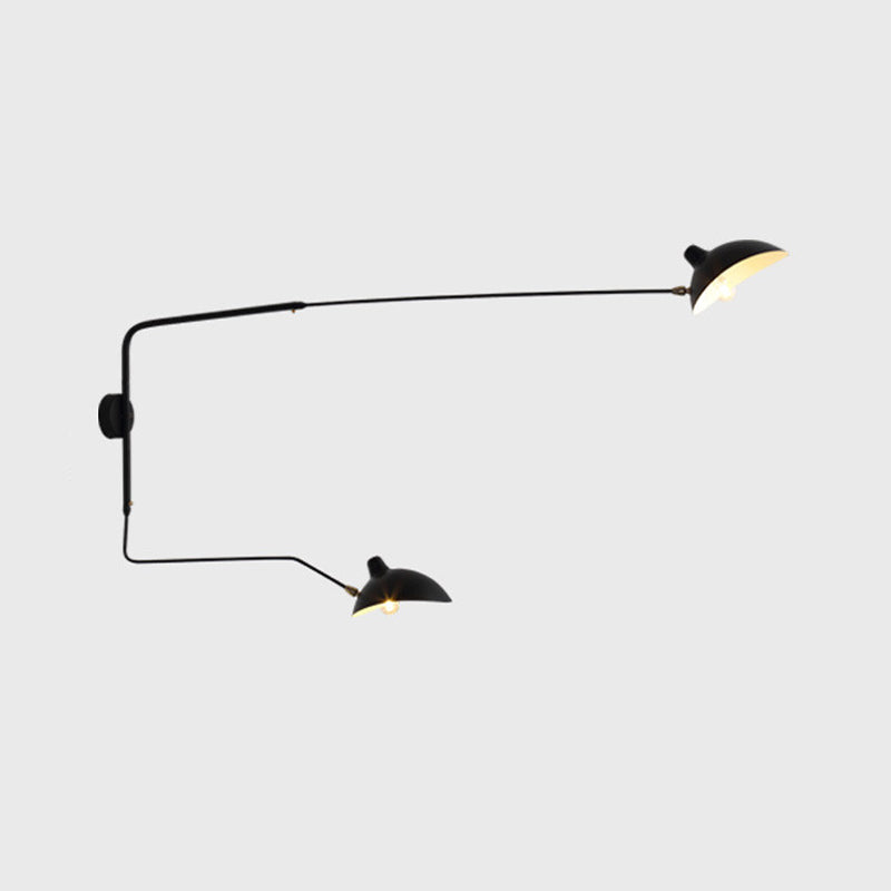 Black Modern Wall Sconce Geometric Shape Wall Light with Metal Shade for Bedroom